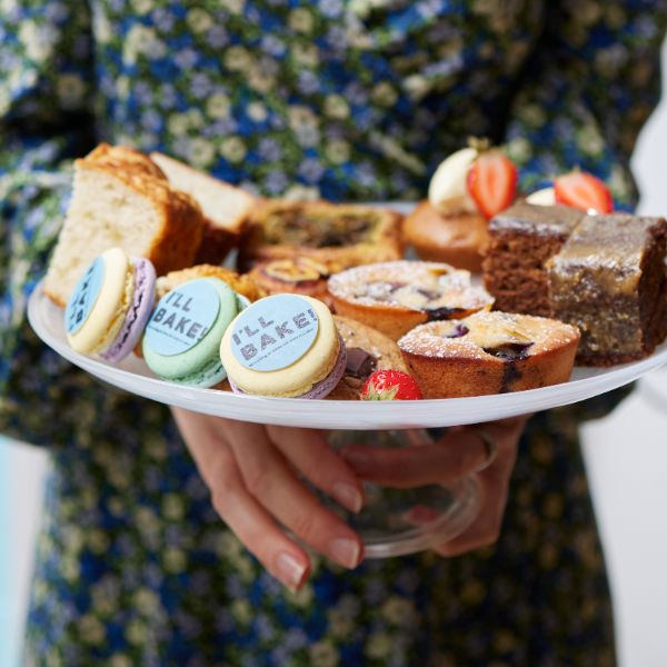 A plate of desserts to celebrate the book launch of I'll Bake by Liberty Mendez