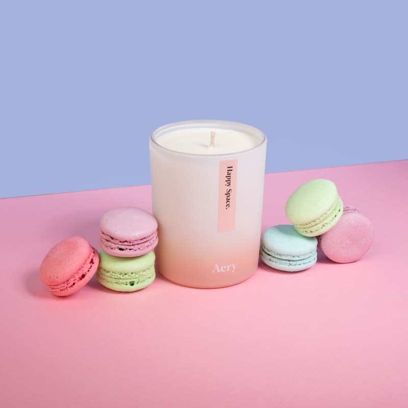 Happy Space Scented Candle - Rose Geranium and Amber