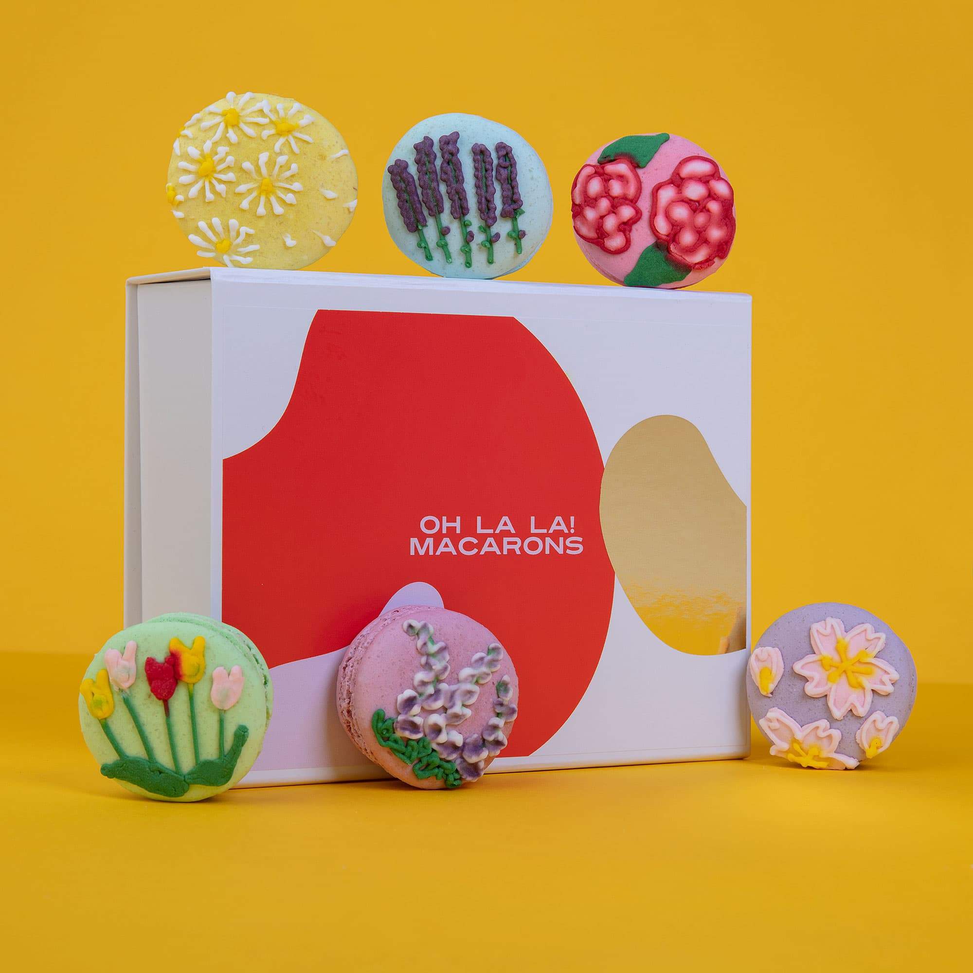 English Garden Flowers Macaron